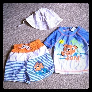 3-6 month Nemo bathing suit set